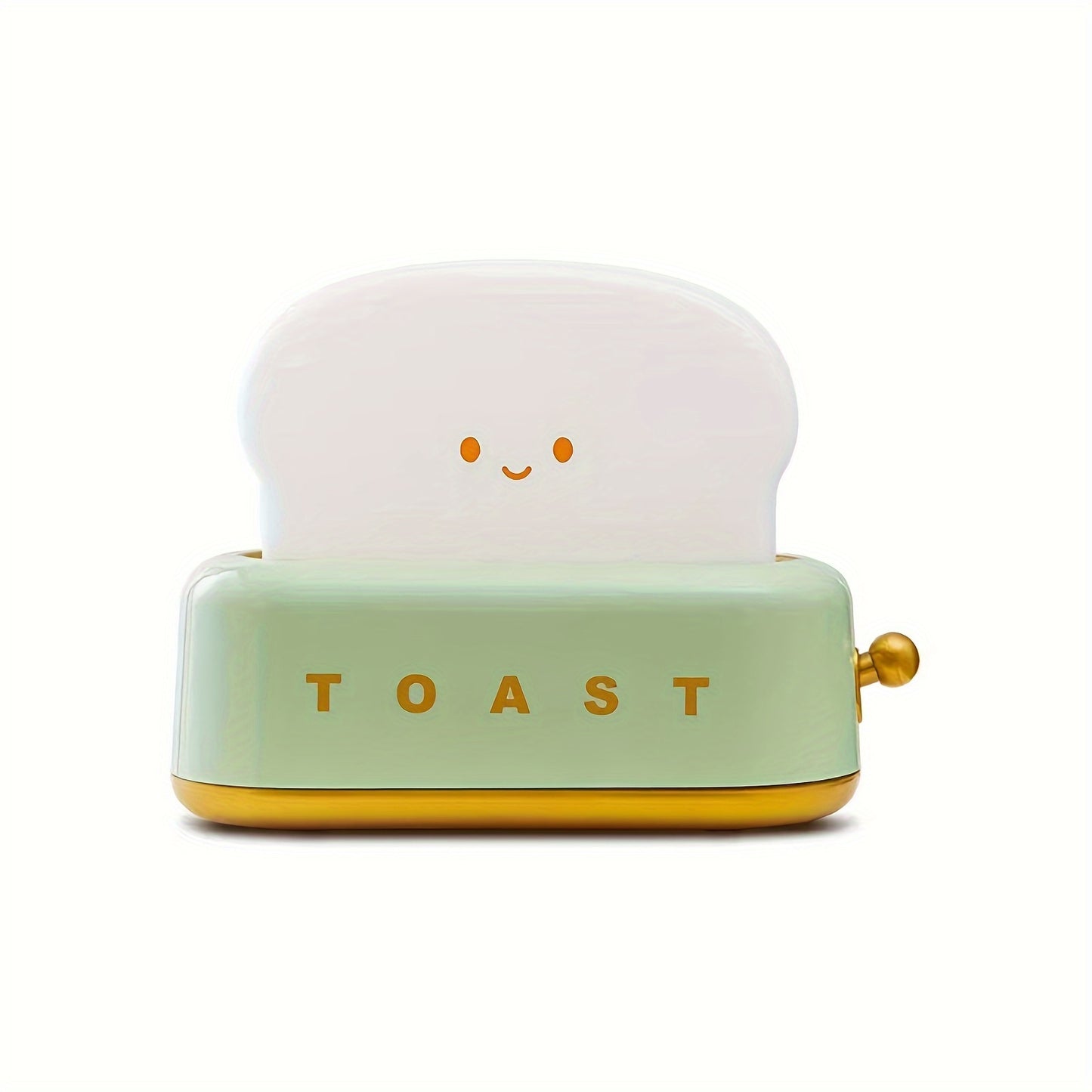 Staaricc USB Rechargeable Cute Toaster Shape LED Table Lamp, Heartwarming Decorative Table Lamp Toast Bread LED Night Light Creative Design Bread Night Light Suitable for Family Use Perfect Birthday Christmas Gift(Green/Orange/Pink)