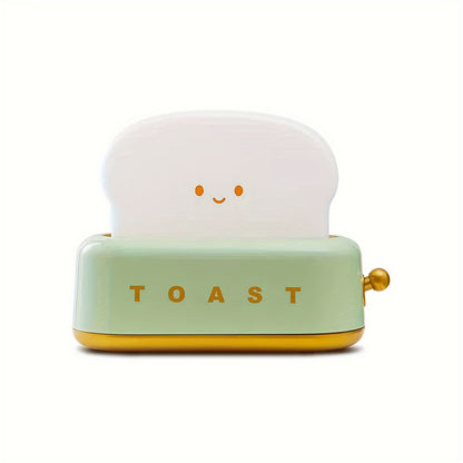 Staaricc USB Rechargeable Cute Toaster Shape LED Table Lamp, Heartwarming Decorative Table Lamp Toast Bread LED Night Light Creative Design Bread Night Light Suitable for Family Use Perfect Birthday Christmas Gift(Green/Orange/Pink)