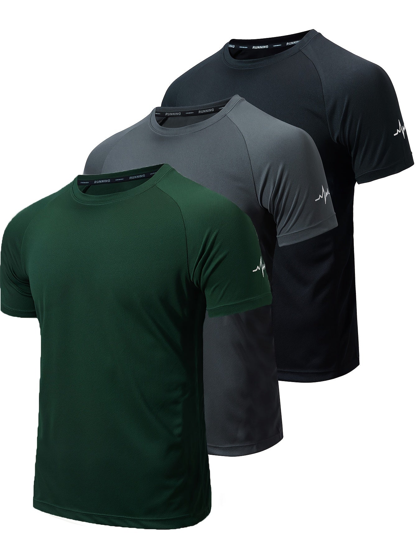 3pcs Compression Shirts Men Short Sleeve Athletic Moisture Wicking Baselayer Undershirt Gear Tshirt for Sports Workout
