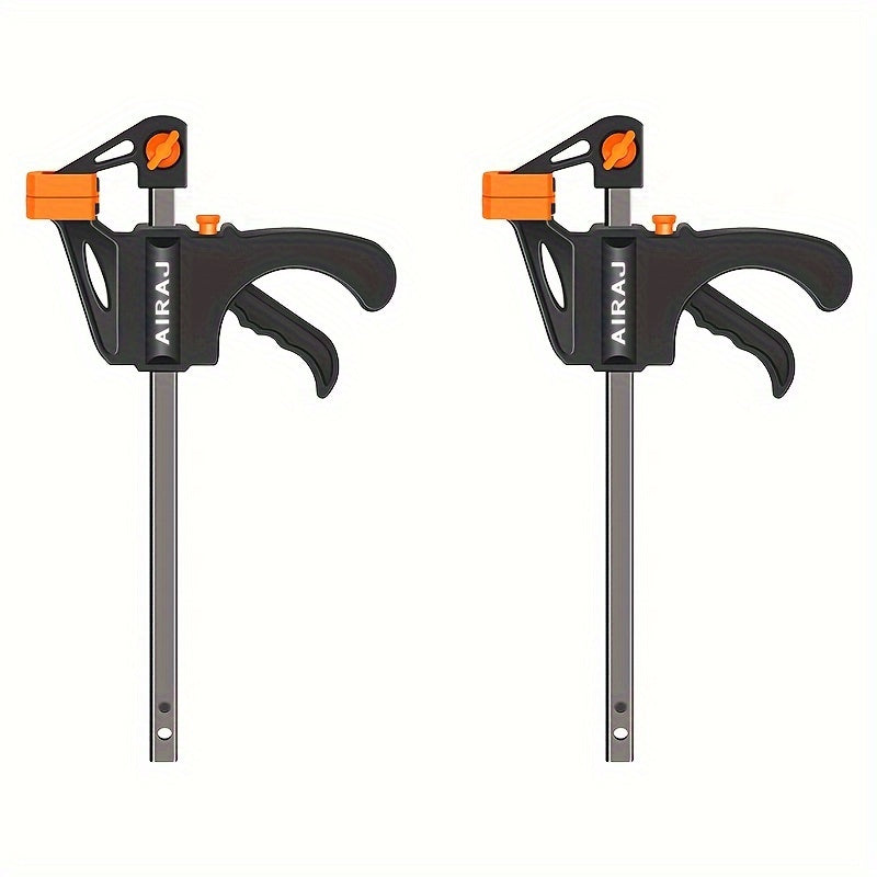 AIRAJ 4 Inch 2pcs/5pcs Woodworking Clips Wholesale F Clamp Clip Hard Grip Quick Ratchet Release DIY Carpentry Hand Vise Tools, Suitable for Home Decoration, Fixing Workpieces, Etc