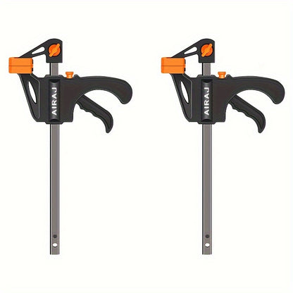 AIRAJ 4 Inch 2pcs/5pcs Woodworking Clips Wholesale F Clamp Clip Hard Grip Quick Ratchet Release DIY Carpentry Hand Vise Tools, Suitable for Home Decoration, Fixing Workpieces, Etc