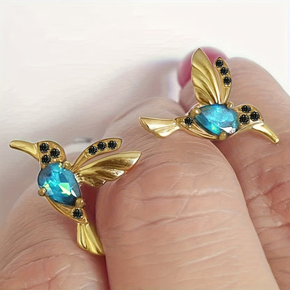 1Pair Elegant Bird Inlaid Zirconia Linear Earrings for Women Party Additions Wedding Jewelry