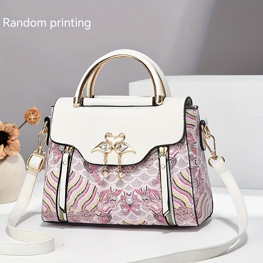 [Trendy Textured Bag] Stylish High-End Textured Women's Bag - Practical Printed Handbag - Trendy Shoulder And Crossbody Bag for Fashionable Ladies