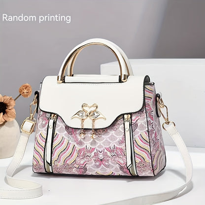 [Trendy Textured Bag] Stylish High-End Textured Women's Bag - Practical Printed Handbag - Trendy Shoulder And Crossbody Bag for Fashionable Ladies