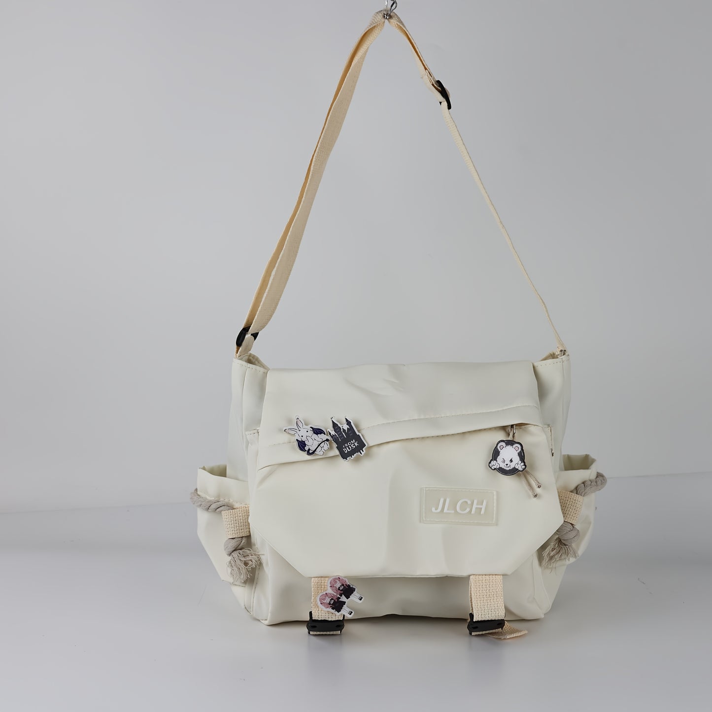 Women'S Nylon Casual Crossbody Messenger Bag - Features a Badge