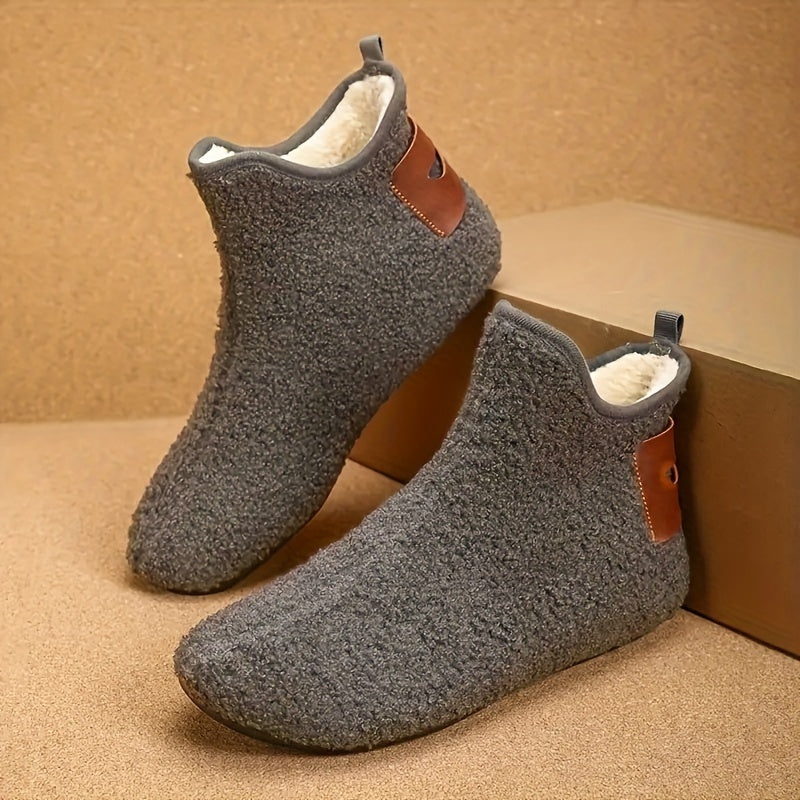 Men's Cozy Autumn/Winter Indoor Casual Slip-On Ankle Slippers with Anti-Slip Sole And Warm LiningSuitable for Men & Women