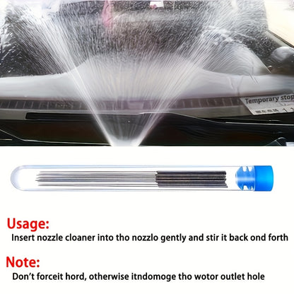 10pcs Stainless Steel Wiper Nozzle Cleaning Kit - Unclog Car Glass & 3D Printer Jets, Gas Stove Outlets, Rain Brush, shower head Needle Cleaning