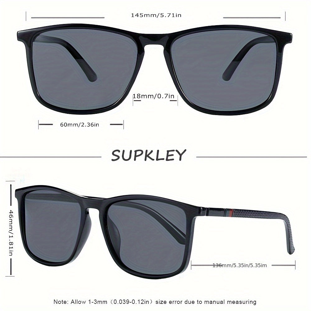 SUPKLEY Men'S Sports Sunglasses with Polarization, Lightweight Square Design, Comfortable Fit, Eyewear Accessory Comes with Original Packaging