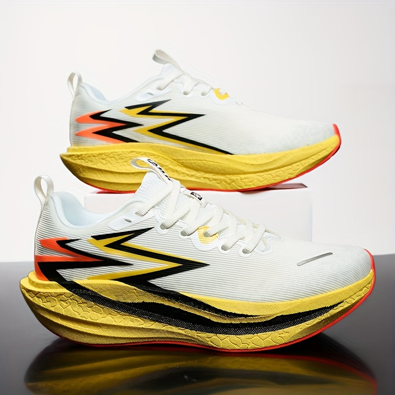 Professional Marathon Racing Running Shoes, Ultra-Light with Full Carbon Plate, Shock Absorption and Rebound, Low-Top Fabric Upper with Lace Closure, Suitable for All Seasons and Casual Wear