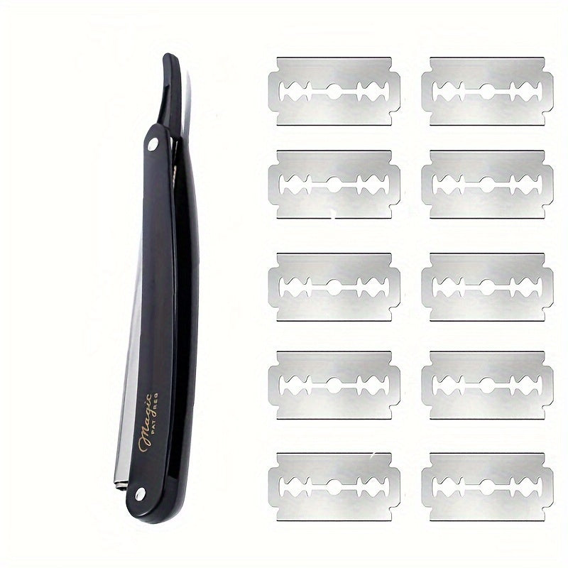 One Shaving Razor/10 Premium Blades/Designed for Men's Grooming and Beauty Care