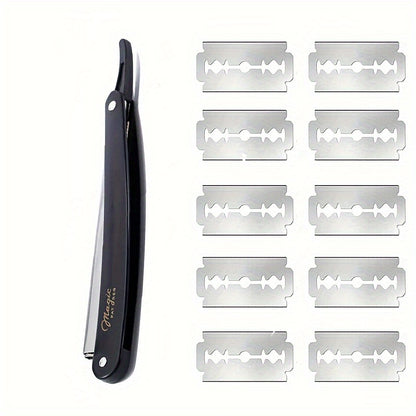 One Shaving Razor/10 Premium Blades/Designed for Men's Grooming and Beauty Care