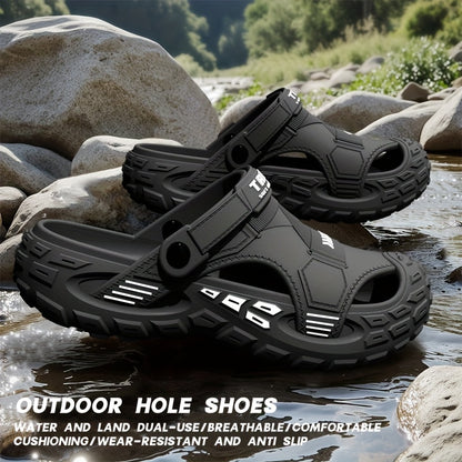 Men's Outdoor EVA Hole Shoes, Slip-On Anti-Slip Sandals, Comfortable for Beach Poolside Office & Casual Wear, All-Season