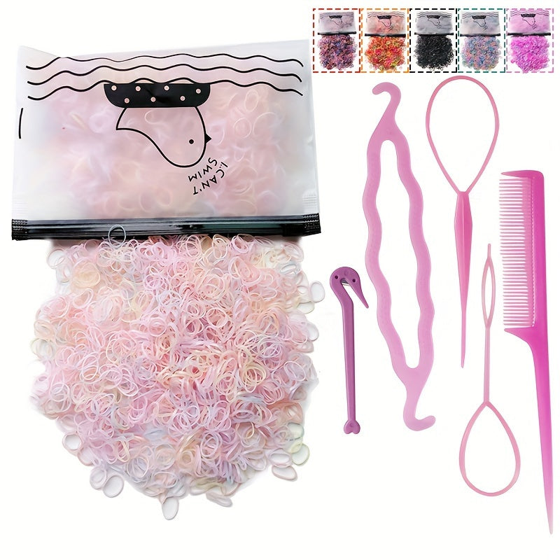 1505pcs Mini Colorful Hair Ties & Styling Tools, Perfect for Womens Hair Accessories, Ideal Choice for Gifts