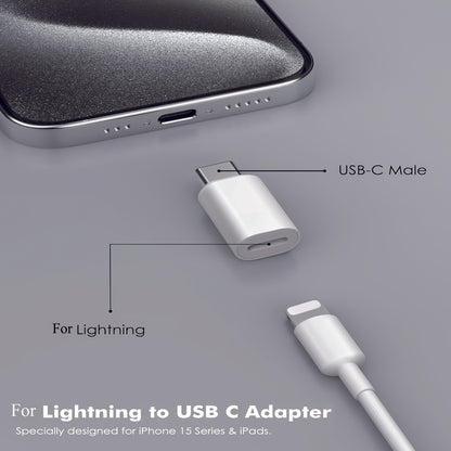 2pcs, for Lightning female to USB C male adapter, Only applicable for charging and data transfer