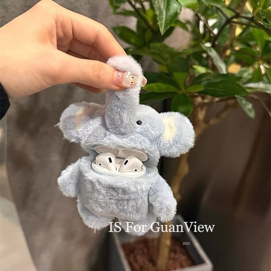 Cute plush flip baby elephant apple AirPods 3rd generation earphone cover fluff pro/pro2 universal protective cover