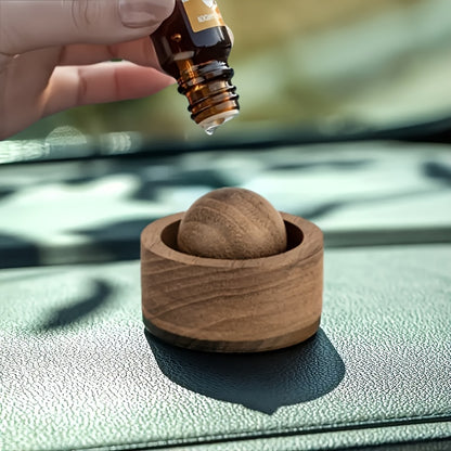 Elegant Wooden Aroma Diffuser, Rotating Design for Car Interior & Bedroom, Non-Flammable, Perfect Gift Idea - Enhances Air Quality with Fragrance, Home Fragrance