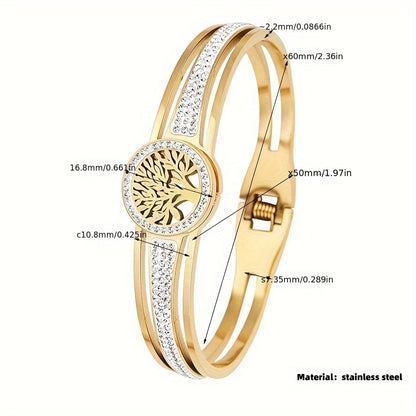 A Men'S Stylish Tree of Life Bracelet Made of 316L Stainless Steel, Perfect As a Holiday Gift