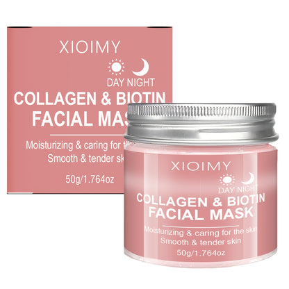 The Collagen Biotin Day And Night Mask Is Rich in Collagen Essence, Providing Protection for Light Beige, Moisturizing And Smoothing, Infusing Light Beige with Hydration, Vitality, And Radiance
