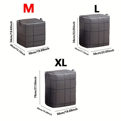 Foldable Wardrobe Storage Bag, Household Clothing and Quilt Organizer Bag, Large Capacity Storage Box with Double Zipper and Handle, Suitable for Moving Travel Storage Basket Under-Bed Storage