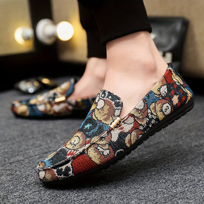 New Men's Trendy Versatile Loafers, Men's Casual Loafers, Fashionable Breathable Canvas Shoes for Men