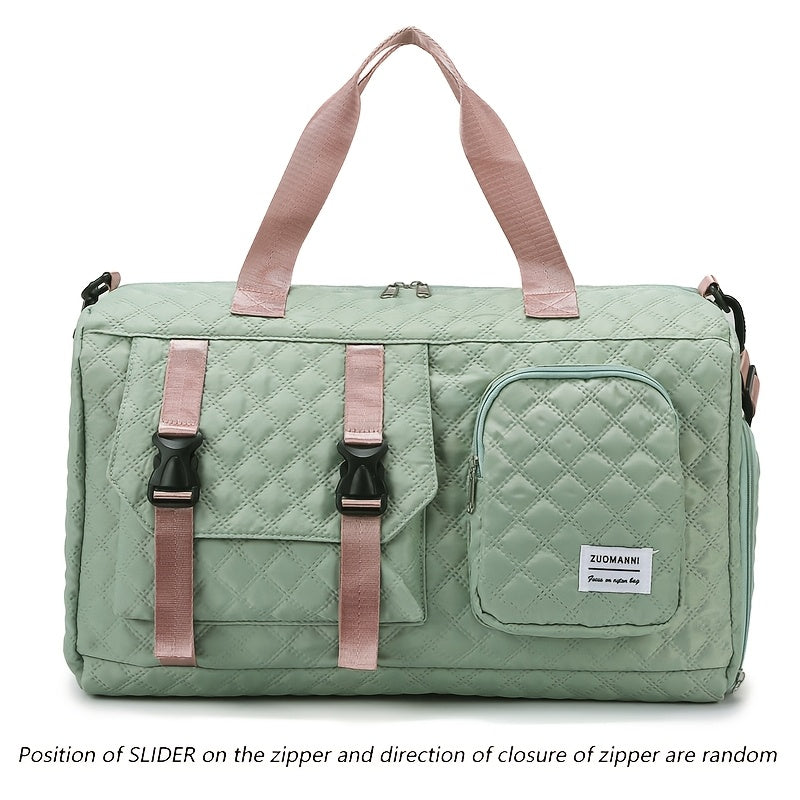Large Capacity Argyle Travel Duffle Bag, Sports Gym Bag - Spacious & Highly Portable for Overnight Trips