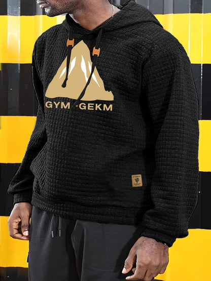New Autumn And Winter Men'S Pullover Sweatshirt Made of Jacquard Check Fabric, Suitable for Sports, Casual Wear, Outdoor Jogging, And Fitness Training with Long Sleeves