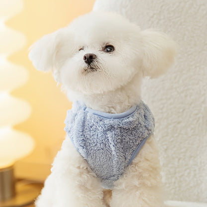 Cozy Polyester Fleece 1pc Dog Vest - Pullover Pet Shirt for Small Breeds, Machine Washable, Warm Two-Legged Pet Clothing for Autumn and Winter