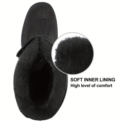Knixmax Outdoor Men's Winter Boots, Warm Lined Snow Boots Winter Shoes with Upper and Non-Slip Soles Suitable for Hiking Trekking Climbing Mucker & Yard Fishing Country Gardening Biker,Ankle Support Fluffy
