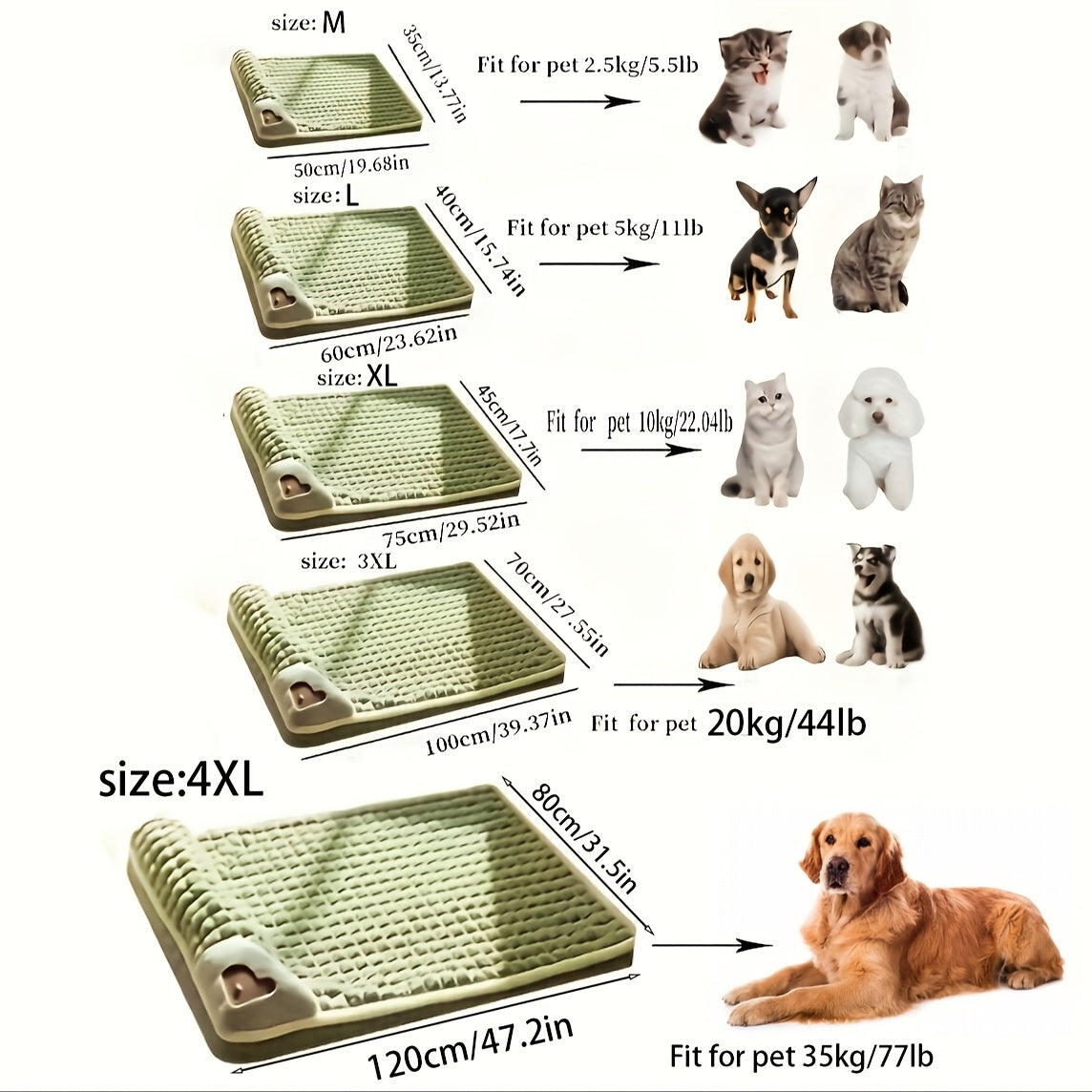 Comfortable Thickened Dog Cat Bed Pad, Anti Slip Pet Bed Mat, Pet Bed Mat with Thickened Pillow, Machine Washable Dog Mat Bed, Skin-Friendly Pets Crate Mattress Mat Suitable for Dogs Cats Home Travel and Outdoor, Cat Step Milk Pad, 5 Sizes Suitable