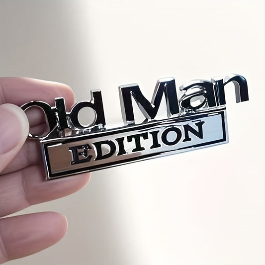 Old for Man Edition 3D Emblem Sticker Badge Fender Funny Decals Car Replacement Door Decoration for Universal Vehicle SUV Motorcycle