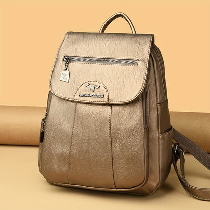 Weidola Women's Backpack, Large Capacity Multi-Compartment Travel Handbag, Adjustable Crossbody or Backpack Purse, Golden-Tone Hardware & Logo, Durable Zipper Closure, Black/Navy/Beige/Brown