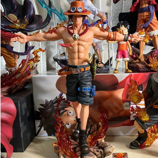 Crimson Flame Special Effects Standing Figure - Orange Hat Open-Armed Pose Display, Exquisite Flame Pattern Details, Dynamic Pose with Full Aura, Suitable for Home Display Cabinets/office Desktop Decoration, Ideal Holiday Gift Choice, Collector-grade