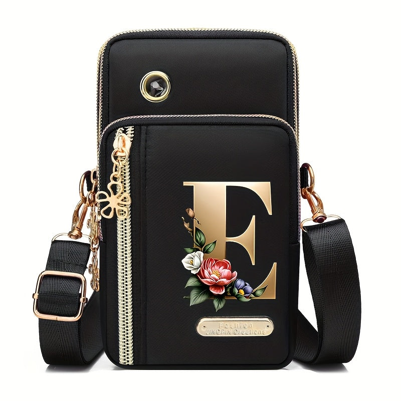 Flower Ben Letter Z Print Fashion Casual Shoulder Bag Crossbody Bag Coin Purse New Nylon Cloth New Mobile Phone Shoulder Bag Bag Women'S Bag