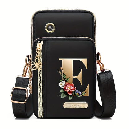 Flower Ben Letter Z Print Fashion Casual Shoulder Bag Crossbody Bag Coin Purse New Nylon Cloth New Mobile Phone Shoulder Bag Bag Women'S Bag