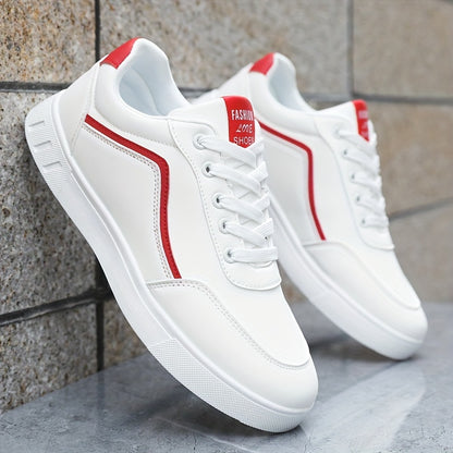 Men'S Casual and Sports Striped Sneakers, All-Season, Spring/Summer, Low Top, Lace Closure, Universal, Round Toe, Dry Clean