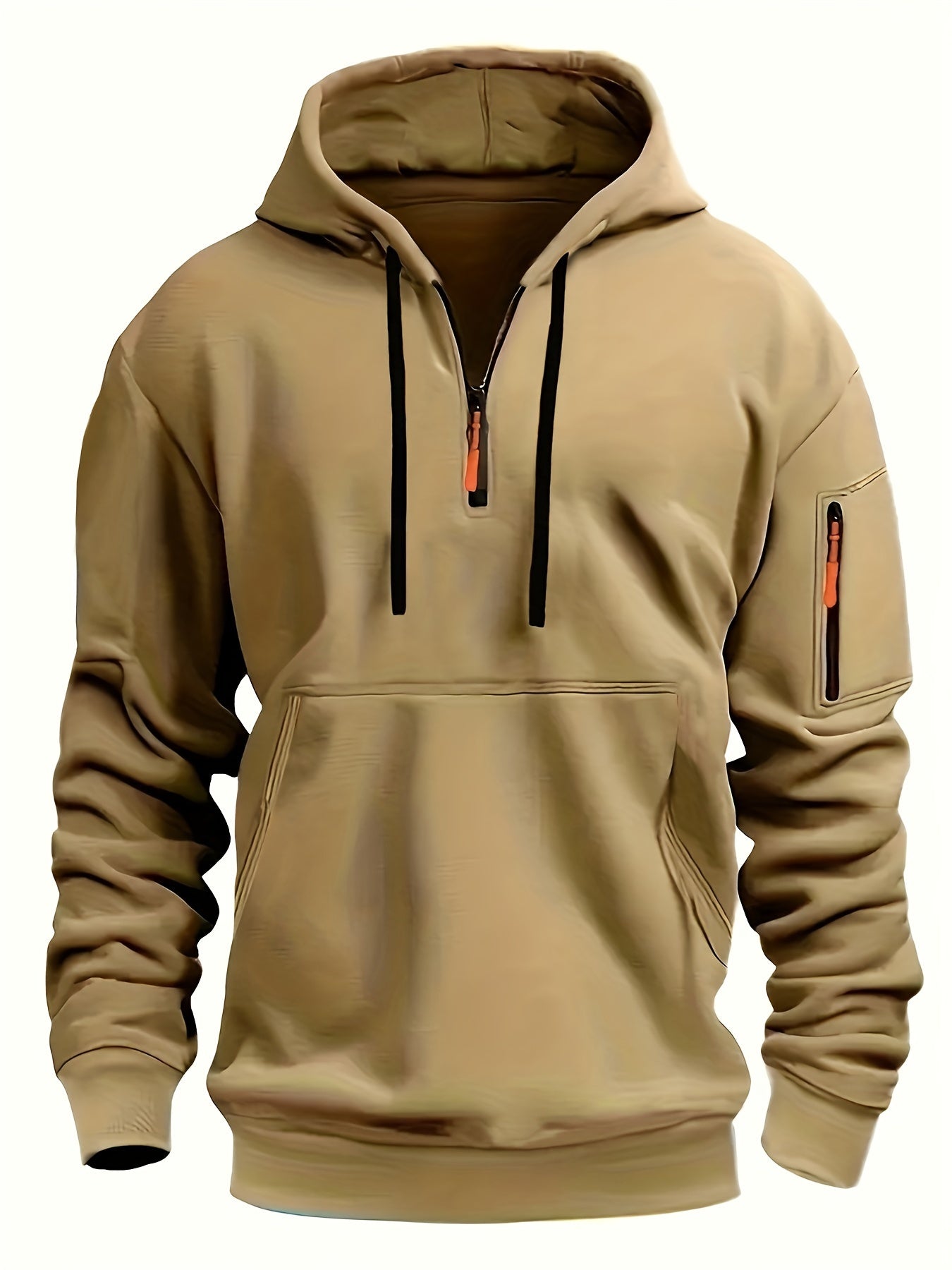 Men's Fashion Hoodie, European and American Style, Autumn-Winter, Outdoor Zipper Casual Sweatshirt