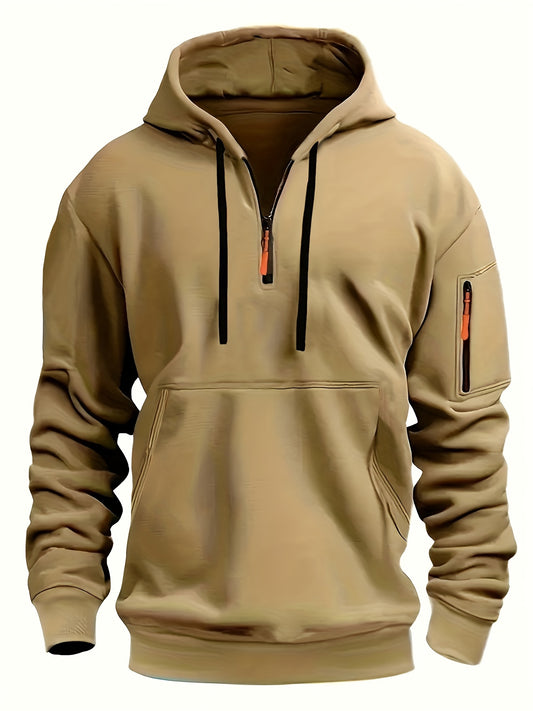 Men's Fashion Hoodie, European and American Style, Autumn-Winter, Outdoor Zipper Casual Sweatshirt