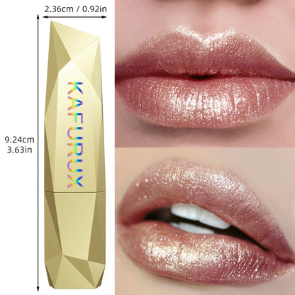 Lip Color, Resistant to Water, Non-Tacky, Vibrant Shades, Long-Lasting Cosmetics, Shimmering, Glittery, User-Friendly, Ideal for Novices, Lip Shine