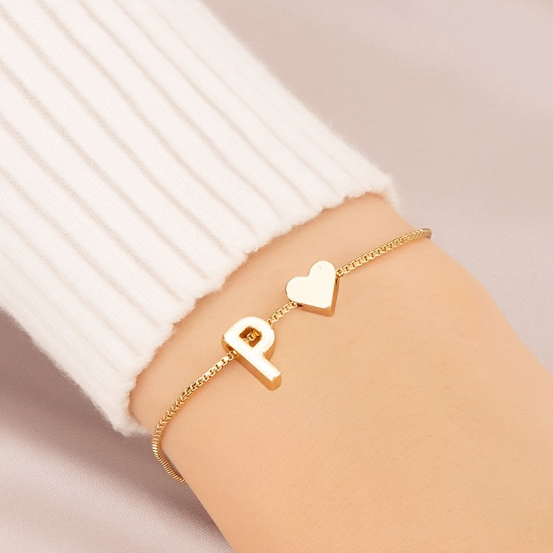 Letter Heart Bracelet