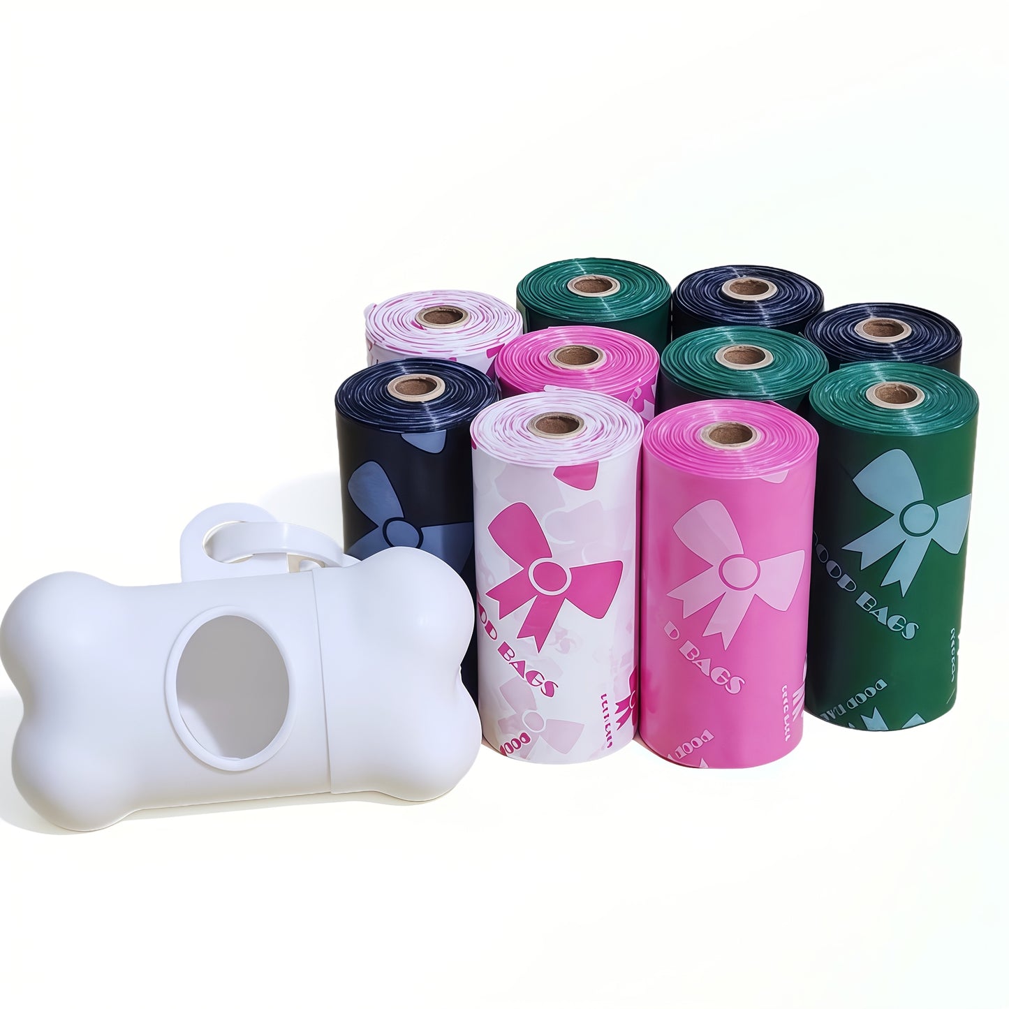 150 Bags/10 Rolls Extra Thick Dog Waste Poop Bag with Dispenser and Holder, Leak-Proof Durable Large Capacity Pet Cleanup Pouches in Beautiful Color Patterns, Convenient for Outdoor Use – Ideal Holiday or Birthday Gift