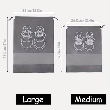 1pc Travel Shoe Storage Bag, Durable Non-woven Fabric, Drawstring Closure, Anti Yellowing, Moisture-proof, Perfect For Travel And Cushioning - Keep Shoes Free From Dust