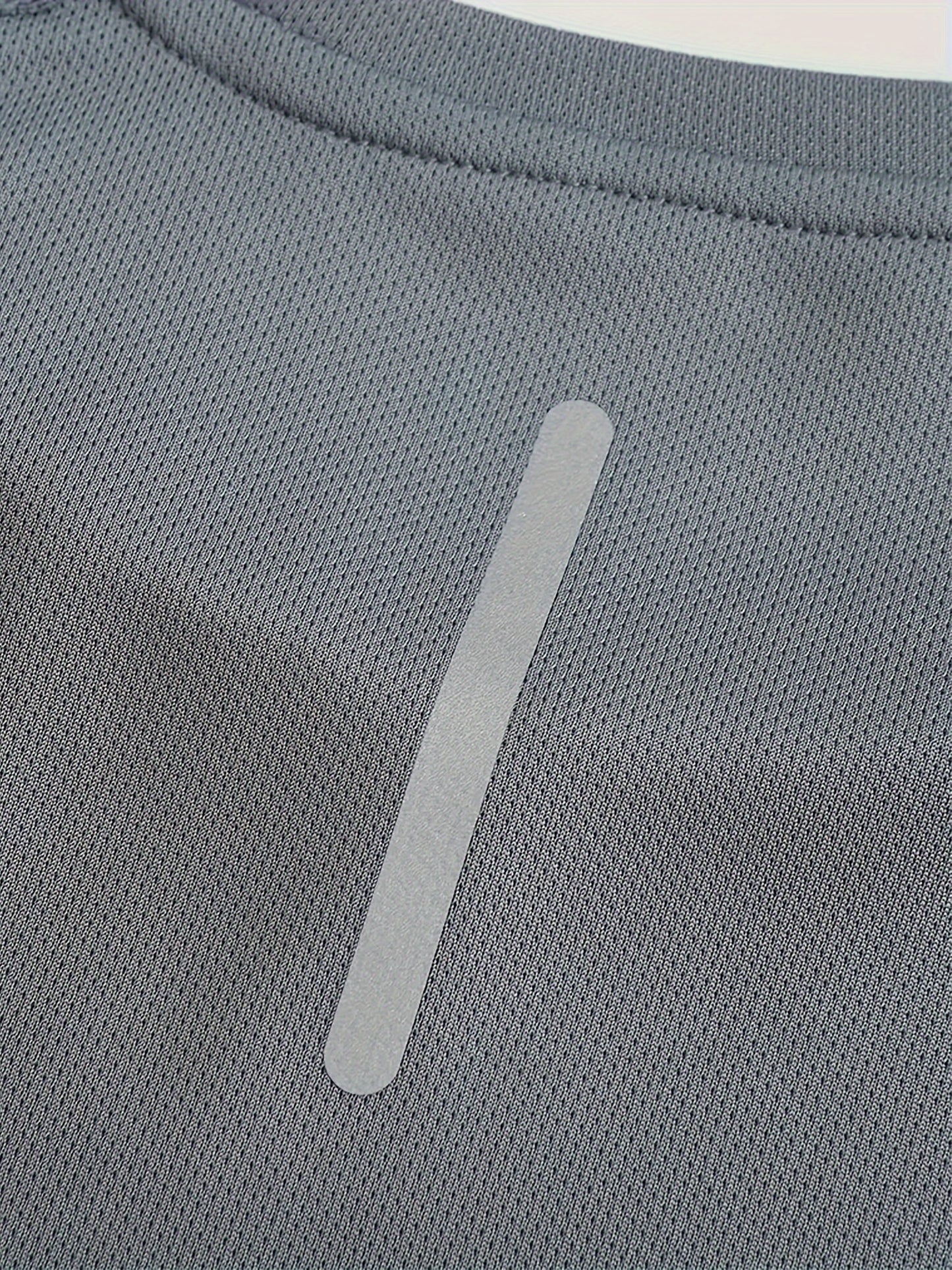 6-Pack Gray-Blue-Black-White-Army Green-Dark Red Casual Sport Print Reflective Stripe T-Shirts, Breathable Quick-Dry Short Sleeve Round Neck Tops, Running Shirts, Moisture-Wicking T-Shirts, Gym Workout Short Sleeve Shirts