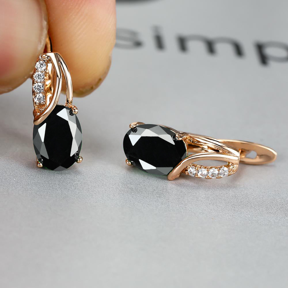 [Synthetic Zirconia Earrings] Vintage Synthetic Zirconia Earrings, Elegant Oval Cut Bridal Wedding Jewelry Gifts