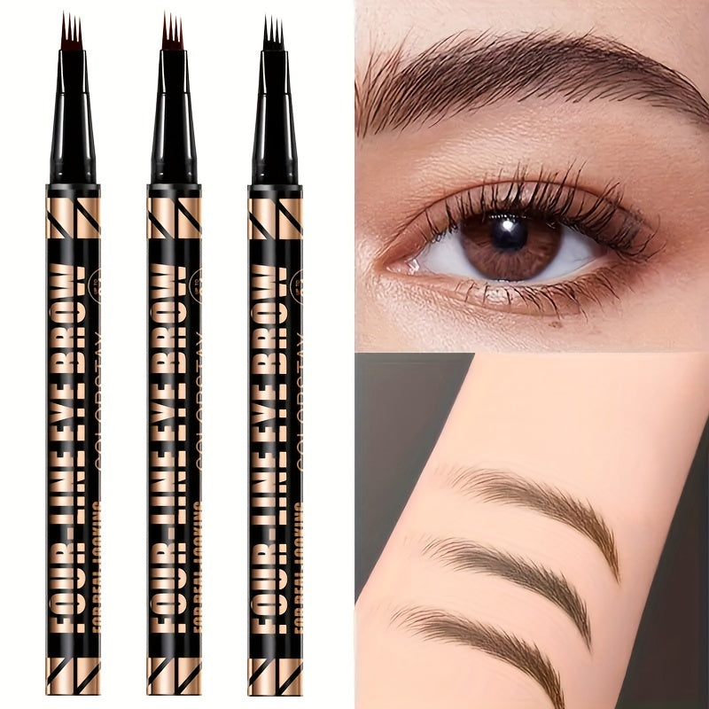 Liquid Eyebrow Pencil, Waterproof And Fast Drying, 4 Split Head, Filled with Sparse Eyebrows, Quick Eyebrow Painting, Enhance Eyebrow Color
