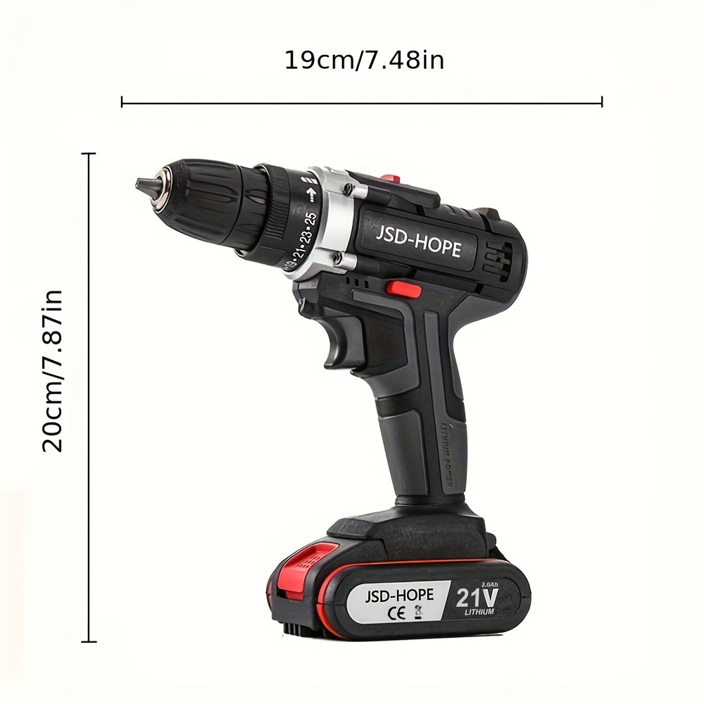 Electric Drill for Home Use, Featuring a Lithium Battery, Multifunctional Impact Drill, And Electric Screwdriver