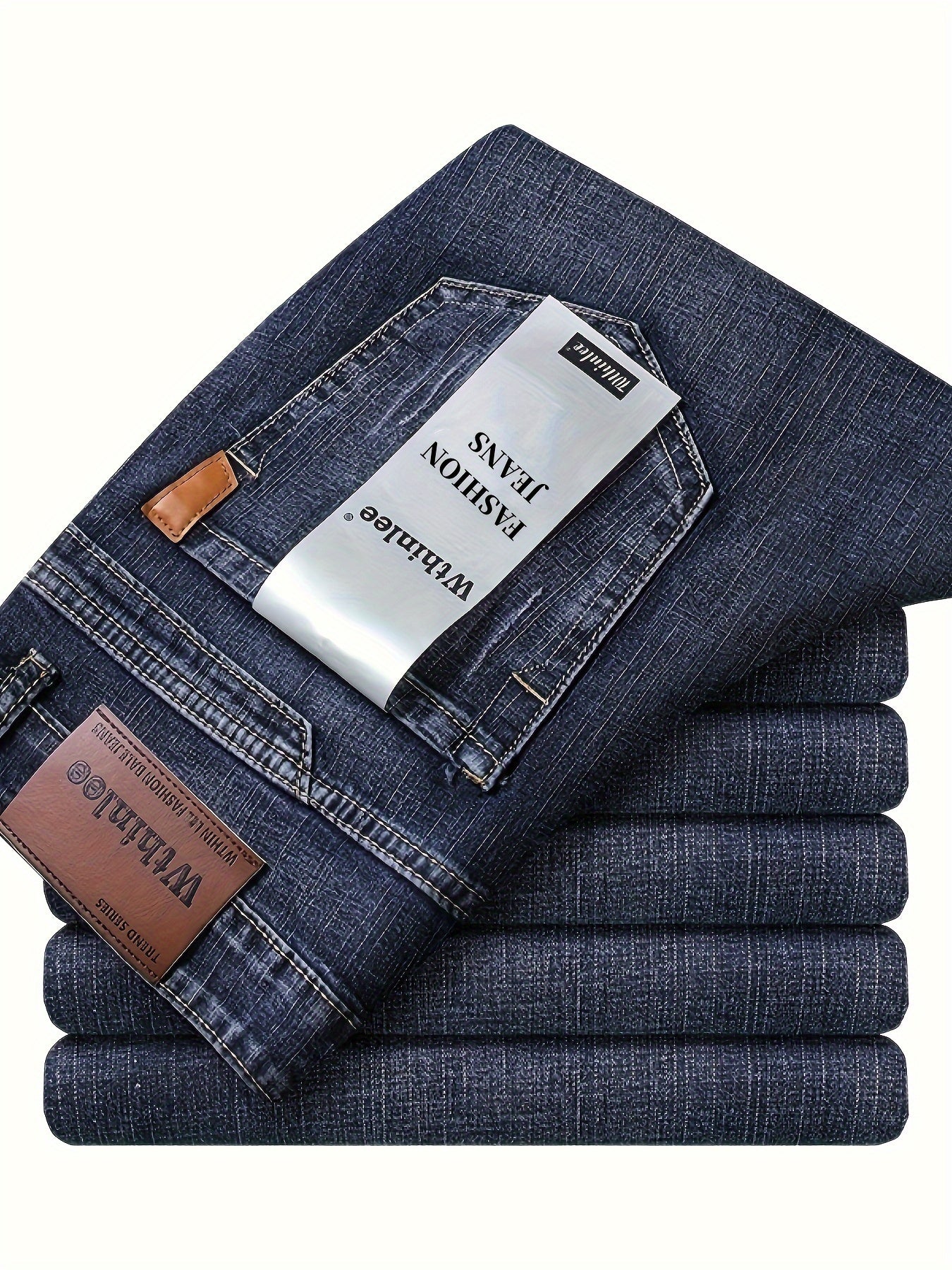 [Classic Jeans] Comfortable Classic Men's Solid Color Jeans | Regular Fit Straight Leg Pants for Casual & Business Wear, All-Season Versatile Trousers, Business Casual Attire