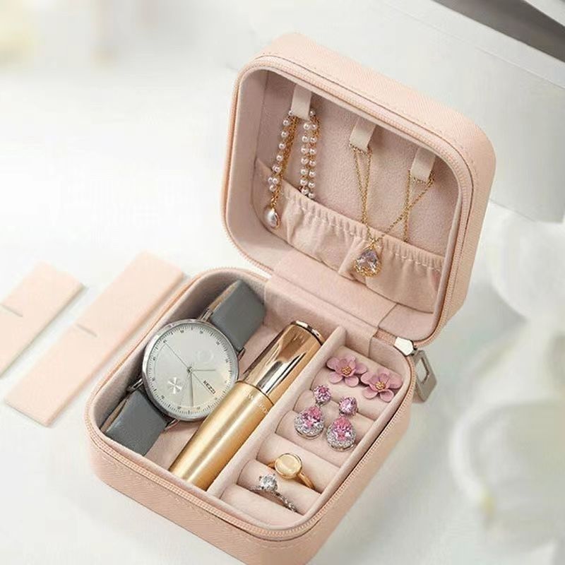 Storage box Portable jewelry box Travel accessories Korean version Antioxidant necklace Small ring stud earrings Simple jewelry