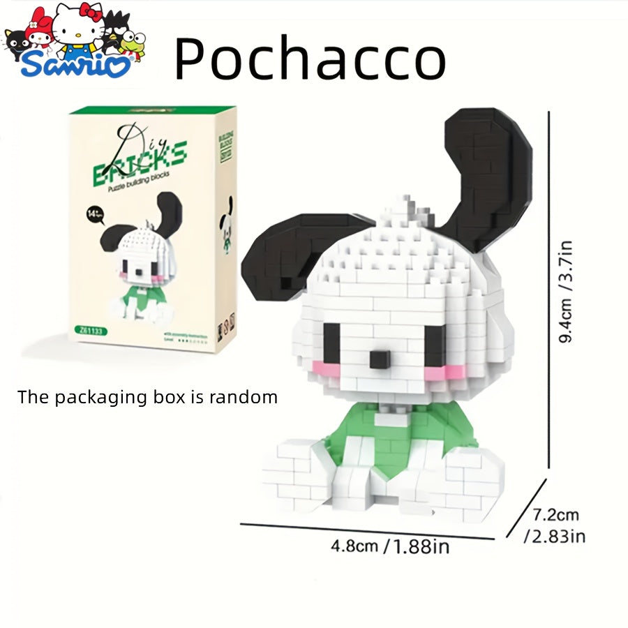 Building Block Set Featuring Sanrio Characters Like Hello Kitty, Kuromi, My Melody, And Cinnamoroll - Brick Kits for Creating Collectible Desk Decorations - Educational Puzzle Toy Suitable for Teens, Adults