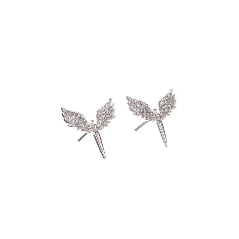 Trendy Angel Wing Zircon Necklace Ins Style High End Unique Collarbone Chain Fashion Jewelry