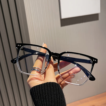 Unisex Square Blue Light Blocking Glasses, Suitable for Computers, TVs, and Phones, with Clear Lenses, Lightweight and Comfortable